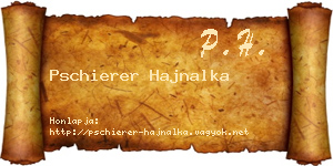 Pschierer Hajnalka névjegykártya